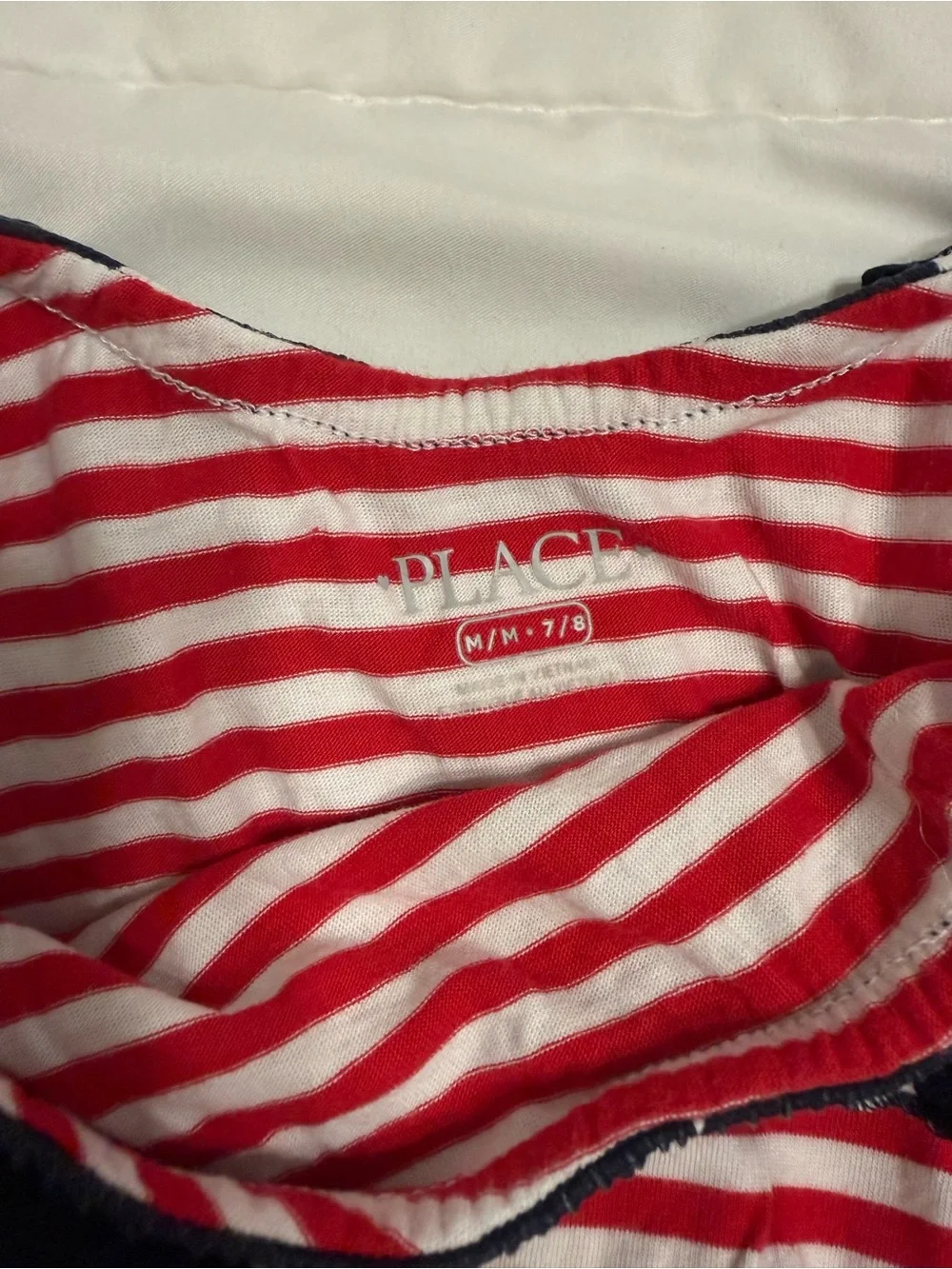 The Children's Place Red & White Striped Tank Top with Navy Star Ruffle